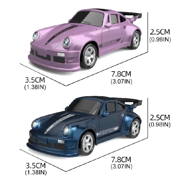 1/64 2.4G RC Mini Drift High Speed Car LED Lights 4CH Drive Remote Control Racing Desktop Vehicle Kids Toys Boys Birthday Gifts - Image 6