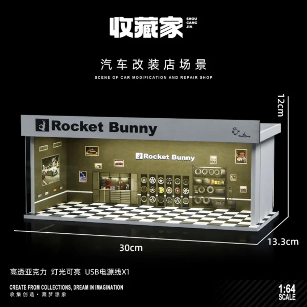 1/64 Model Parking Space Car Parking Space with lights Simulated decoration scene (figures and cars not included) - Image 4