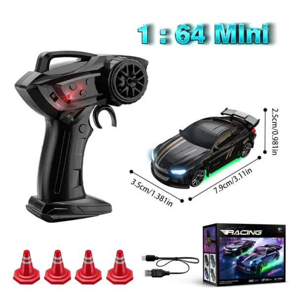 1/64 Scale Drift RC Car 2.4Ghz Desktop Mini Racing ESP Remote Contrl Car Model 4WD RC Vehicle Toys for Adults Children's Gifts - Image 8