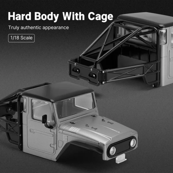 INJORA IR40 Hard Body Shell with Cage for 1/18 RC Crawler TRX4M Defender Bronco - Image 2