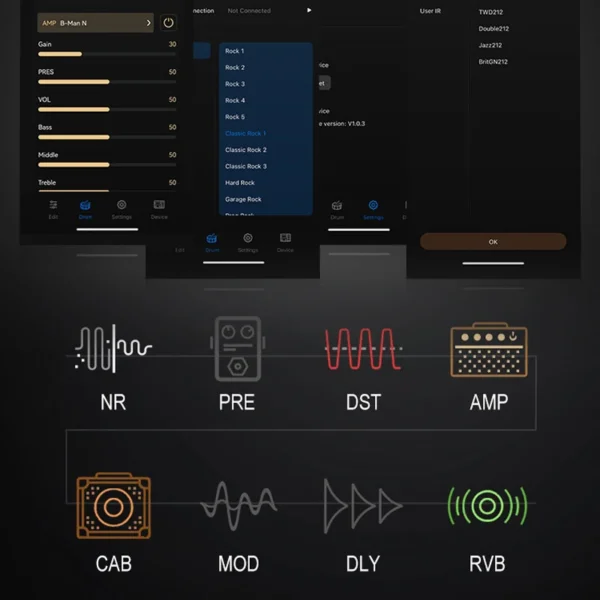 DK IE350 Multi Effect Guitar Effects Pedal 8 Effects Modules 100 Drum Machine Rhythms 70 Tones Supports Silent Practice - Image 3