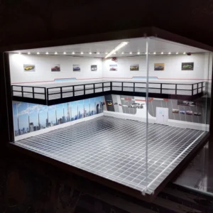 [M008 10 Left] 1/18 1/24 1/32 1/64 Scale Scene Car Garage Model with Light Assembled Parking Lot Diorama Parking Place for Miniatures Vehicles