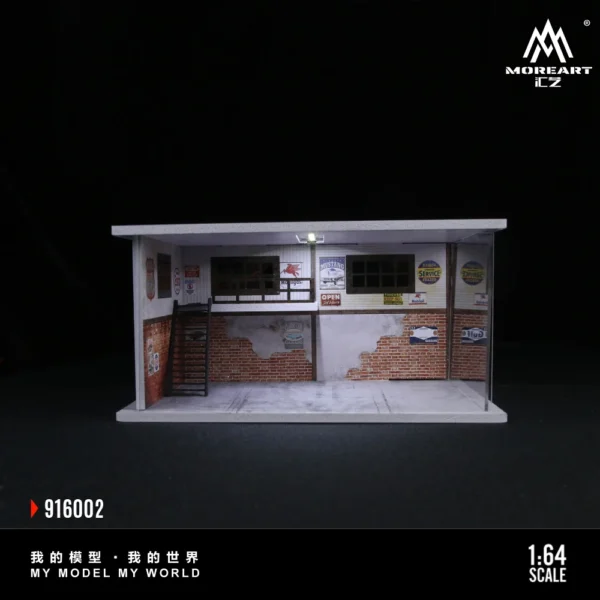 MoreArt 1:64 Warehouse/ Repair Shop Lighting Diorama Parking Lot For Display & Collection & Gift - Image 2