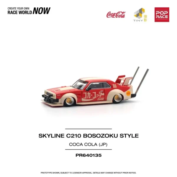 POP Race 1:64 Datsan 620 PANDEM DATSUN Nissan SKYLINE C210 KAIDO RACER Coke Cola Collection Of Static Alloy Car Molds - Image 3