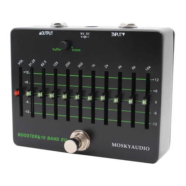 BOOSTER-10-BAND-EQ: NEW MOSKY BOOSTER 10 BAND EQ Guitar Bass Instrument Accessories Qualizer With Clean Buffer Boost Guitar Bass Pedal - Image 3