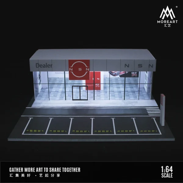 [Nissan] MoreArt 1:64 Car Showroom Miniature Landscape Car Theme Diorama Car Parking Lot Car Display/Collecction