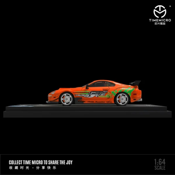 TIME MICRO 1:64 Supra A80z Orange Painting Simulation Alloy Model Car for Collection& Display&Gift - Image 4