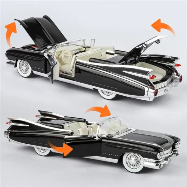 1/24 Eldorado Biarritz Series 62 Alloy Sports Car Model Diecast Metal Classic Retro Vehicles Car Model Sound Light Kids Toy Gift - Image 5