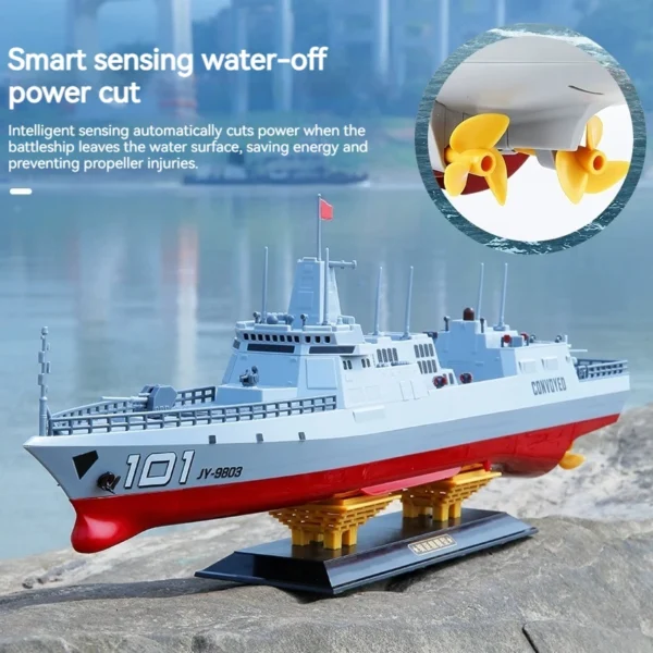 Jy 9803 Submersible Remote Control Warship Simulation Destroyer Electric Military Model Dual Motor Design For Toys & Hobbies - Image 3