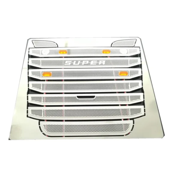 [silver Intake Hood] Intake Hood and Controller with 4 LEDs for 1/14 Tamiya Truck Tractor Scania Netherlands R730 RC Cars Upgrade DIY Parts Toys