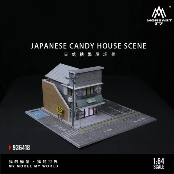 More Art 1:64 Japanese Candy House Parking Lot Diorama Light Version Diorama for Display&Collection&Gift