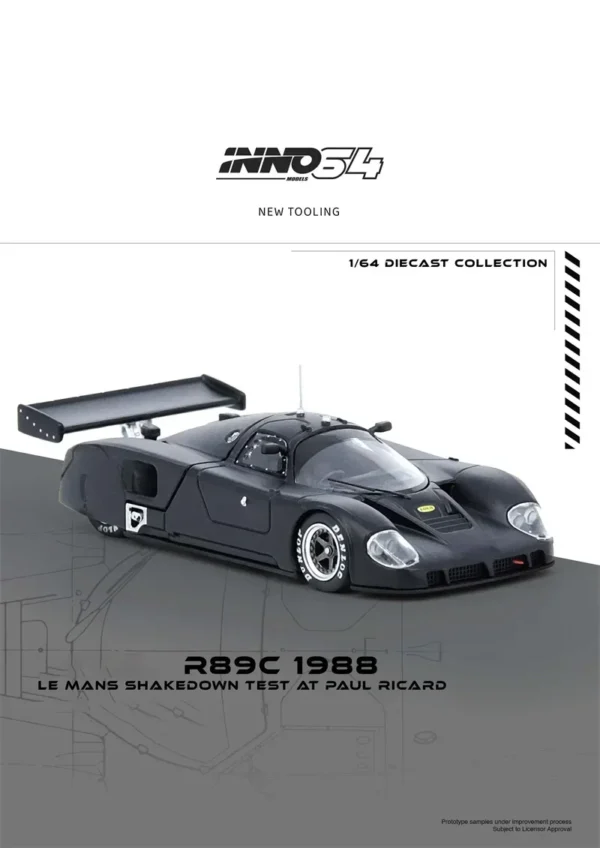 INNO64 1:64 R89C 1988 LE MANS Black #IN64 R89C LMT1988 Diecast Model Car - Image 3