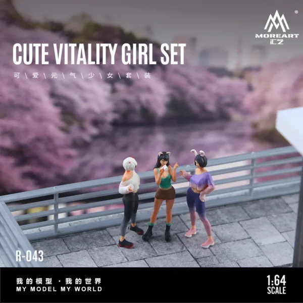 More Art 1:64 Cute Energetic Girl Figure Set Resin Decoration Figure Model for Gift&Display&Collection - Image 6