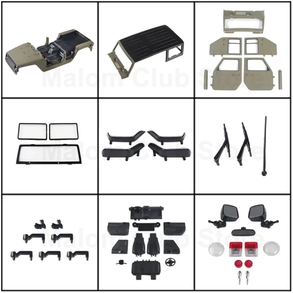 Hard Plastic Car Shell 313mm Wheelbase Jeep Wrangler Rubicon Body Kit for 1/10 RC Crawler Axial SCX10 90046 90047 RGT EX86100 - Image 2