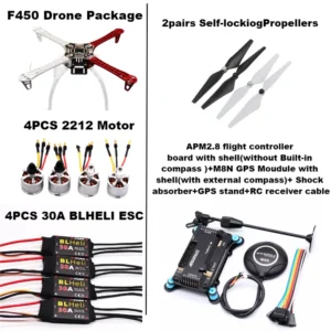 [F450 Drone APM] Happy F450 Drone Kit With 450 Frame For APM PIXHAWK 4 Axis RC Multicopter Quadcopter Heli Multi Rotor With Landing Gear