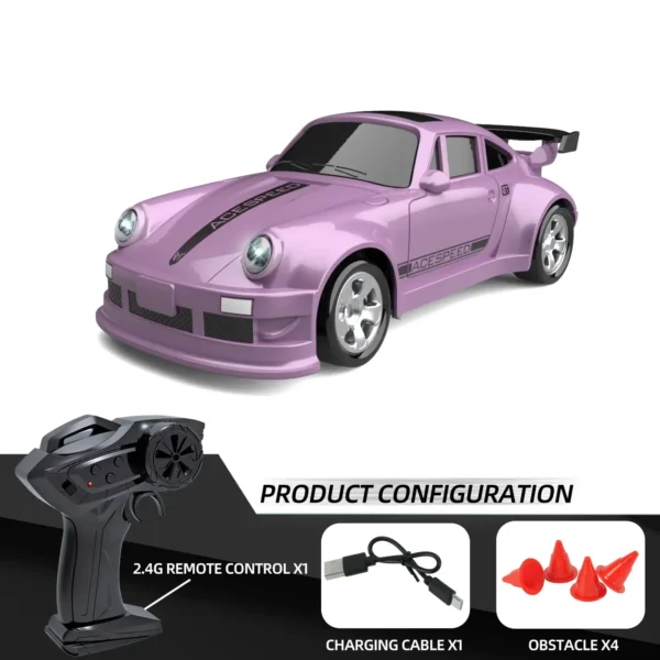 1/64 2.4G RC Mini Drift High Speed Car LED Lights 4CH Drive Remote Control Racing Desktop Vehicle Kids Toys Boys Birthday Gifts - Image 7