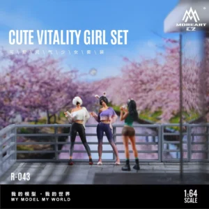 More Art 1:64 Cute Energetic Girl Figure Set Resin Decoration Figure Model for Gift&Display&Collection
