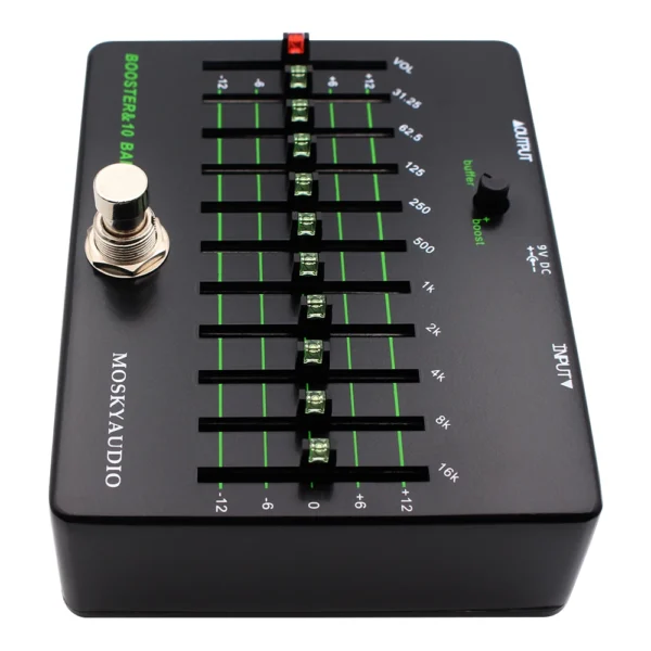 BOOSTER-10-BAND-EQ: NEW MOSKY BOOSTER 10 BAND EQ Guitar Bass Instrument Accessories Qualizer With Clean Buffer Boost Guitar Bass Pedal - Image 5