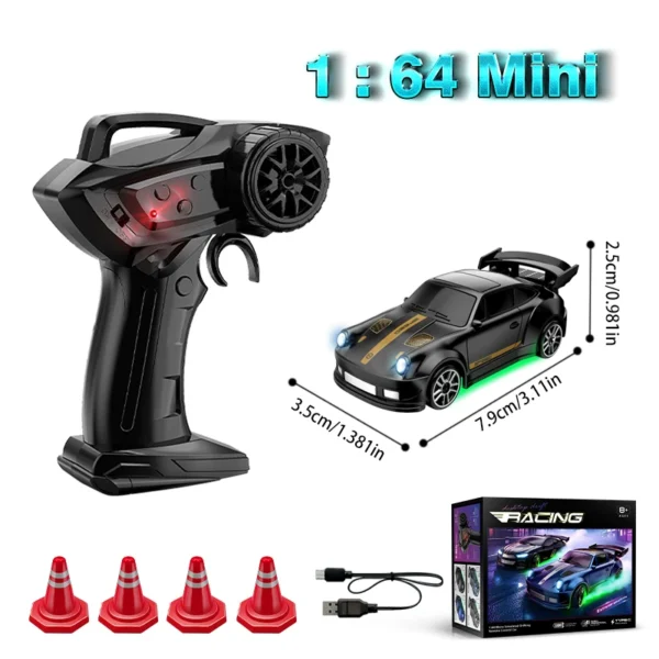 1/64 Scale Drift RC Car 2.4Ghz Desktop Mini Racing ESP Remote Contrl Car Model 4WD RC Vehicle Toys for Adults Children's Gifts - Image 7