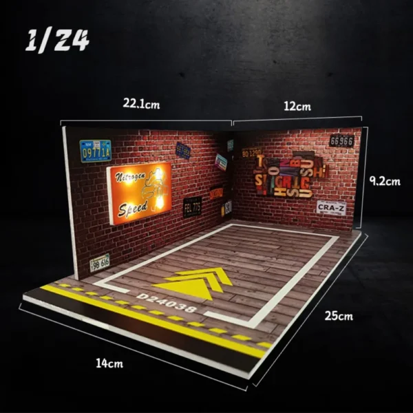 1/32 1/24 Scale PVC Material with Light Alloy Diecast Car Model Assembly Toy Simulation Underground Parking Lot Building Model - Image 2