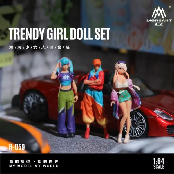 *Pre order*More Art 1:64 Trendy Girl Resin Doll Set Model Decoration Figure Model for Gift&Display&Collection - Image 6