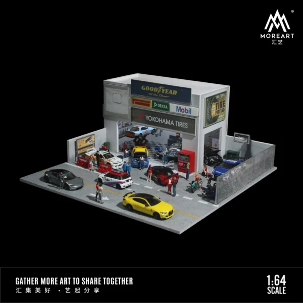 MoreArt 1:64 Car Modification Shop House Lighting Scene Model For Display & Collection & Gift - Image 6
