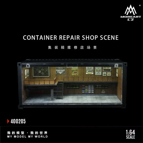 More Art 1:64 Container Repair Shop Lighting Diorama Light Version Diorama for Display&Collection&Gift