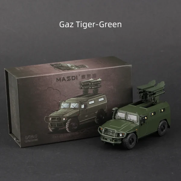 Massdi 1:64 Tiger Gaz Armored Vehicle Car Model M1151 Off Road Antitank Alloy Miniature Diecast Vehicles Toy Collection - Image 5