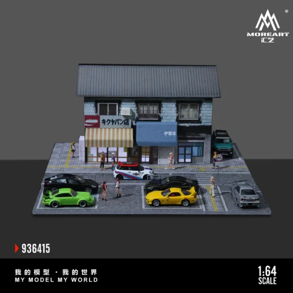 MoreArt 1:64 Street Bakery Lighting Diorama Parking Lot Building & Construction Toys For Display & Collection & Gift - Image 5