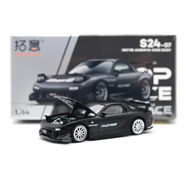 Xcartoys x POP RACE 1:64 RX7 RE AMEMIYA WIDE BODY grey Metal Diecast Model Car