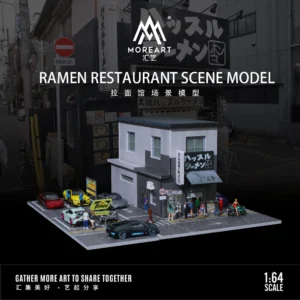 MoreArt 1:64 Ramen restaurant Lighting Version Assembly Scene Model Car Parking Lot For Display&Collection&Gift