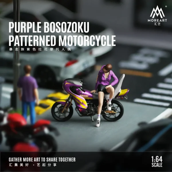 More Art 1:64 Motorcycle Girl Action Figure Set Model For Display & Collection & Gift