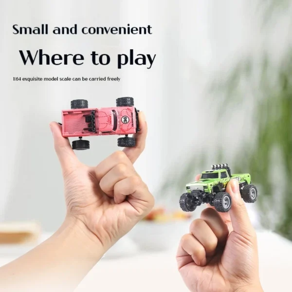 1:64 Speed ​​Mini Off Road Remote Control Car Alloy Cool Lighting Shock Absorption Children's Desktop Competition Toy Small Gift - Image 3