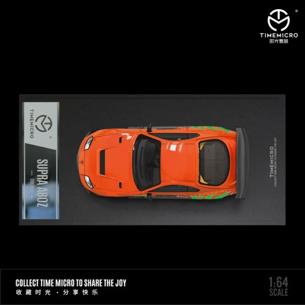 TIME MICRO 1:64 Supra A80z Orange Painting Simulation Alloy Model Car for Collection& Display&Gift - Image 6