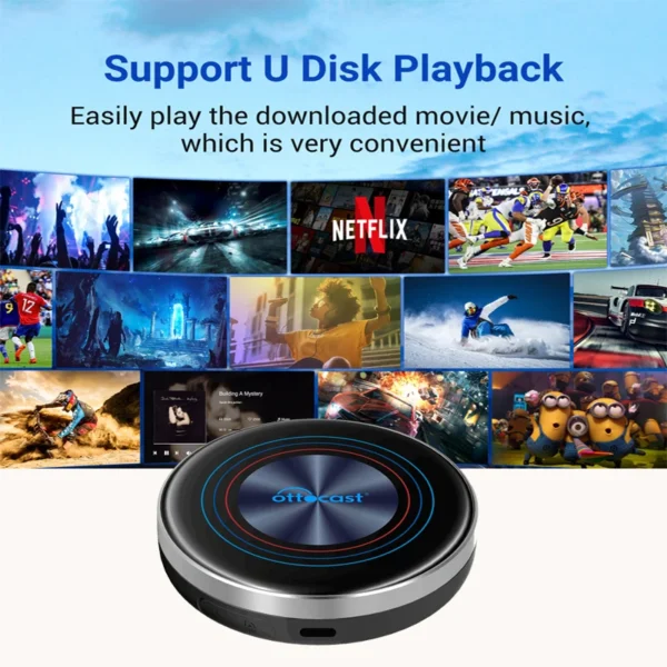 OTTOCAST i3 Carplay Ai Box Wireless CarPlay Adapter Android 13 QCM 6125 Play Store Netflix Youtube Video Box for BMW MG Hyundai - Image 2