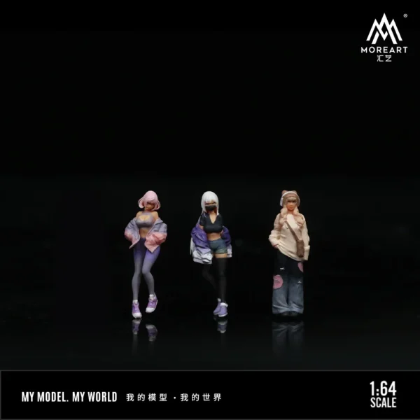 More Art 1:64 Sweet Cool Girl Figure Set Resin Decoration Figure Model for Gift&Display&Collection - Image 2