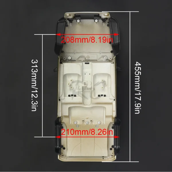1:10 Scale Convertible Hard Body Kit 313mm Wheelbase for 1/10 RC Crawler Axial SCX10 Wrangler Rubicon TRX4 Redcat GEN8 - Image 3