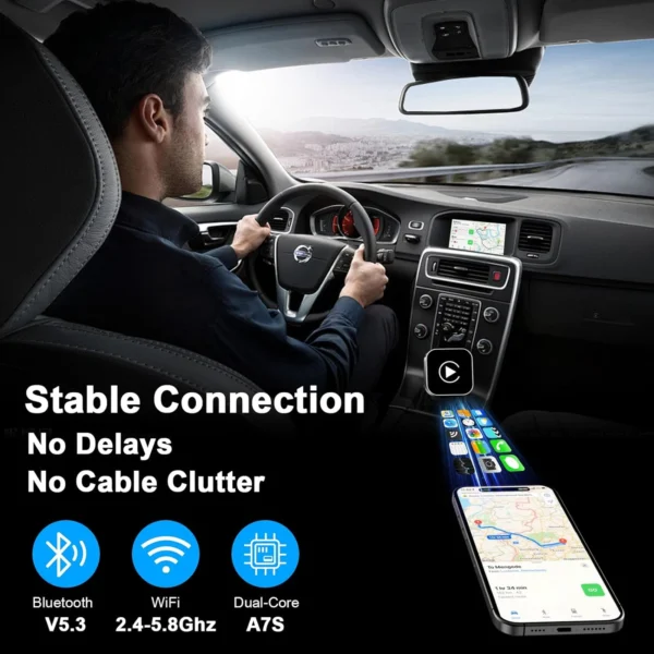 Pionray 2in1 Wireless CarPlay Adapter Android Auto AI Smart Box Car Intelligent Systems For VW Toyota Nissan Honda Ford Benz - Image 4