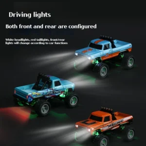 1:64 Speed ​​Mini Off Road Remote Control Car Alloy Cool Lighting Shock Absorption Children's Desktop Competition Toy Small Gift
