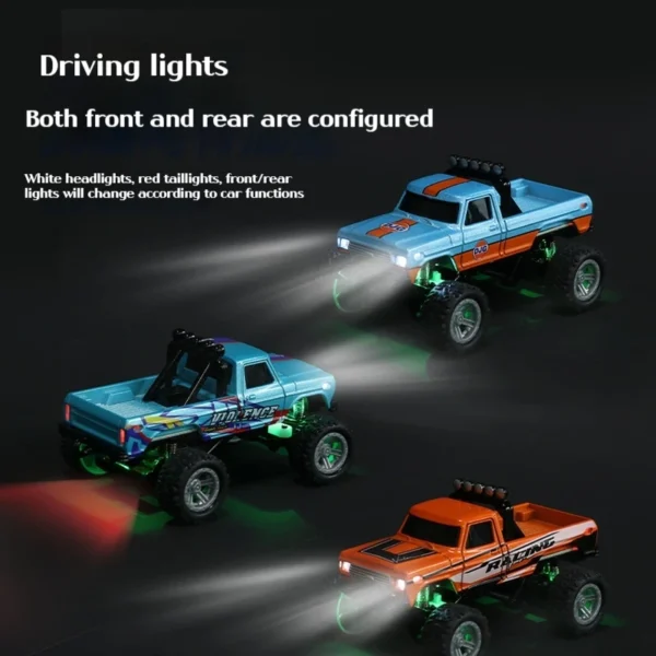 1:64 Speed ​​Mini Off Road Remote Control Car Alloy Cool Lighting Shock Absorption Children's Desktop Competition Toy Small Gift