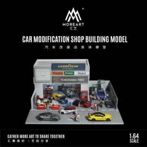 MoreArt 1:64 Car Modification Shop House Lighting Scene Model For Display & Collection & Gift