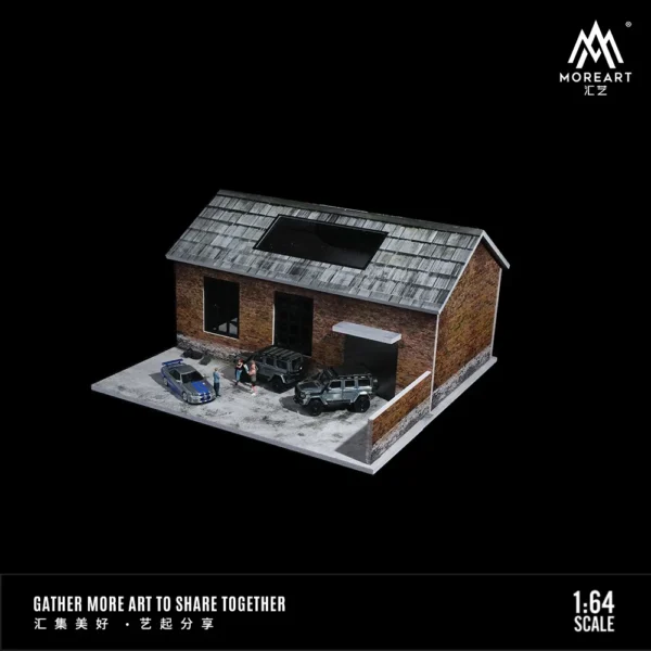 More Art 1:64 Parking Lot Diorama Old Factory Lighting Diorama for Display&Collection&Gift - Image 4