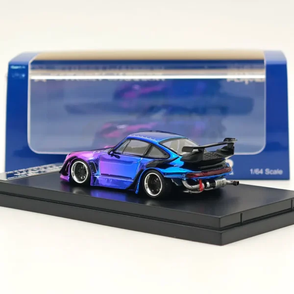 STREET WARRIOR SW 1/64 for 993 RWB Gradient Chrome Purple Diecast Models Car Toy Limited 499 Collection Auto Gift - Image 3