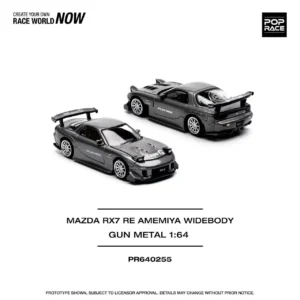 New Stocks Xcartoys Poprace 1：64 Diecast MiniCar MAZDA RX7 RE AMEMIYA WIDEBODY Alloy Model Toys Boy Gift