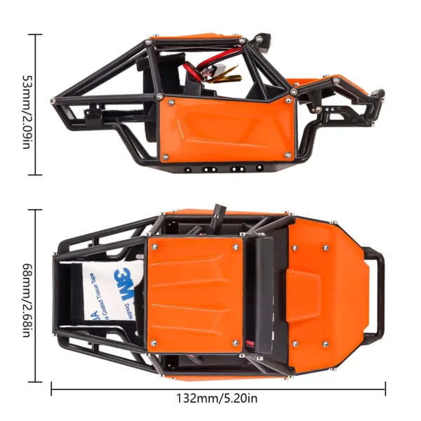 INJORA Nylon Rock Buggy Body Shell Chassis Kit for 1/24 RC Crawler Car Axial SCX24 C10 JEEP JLU Bronco Base Camp Upgrade Parts - Image 2