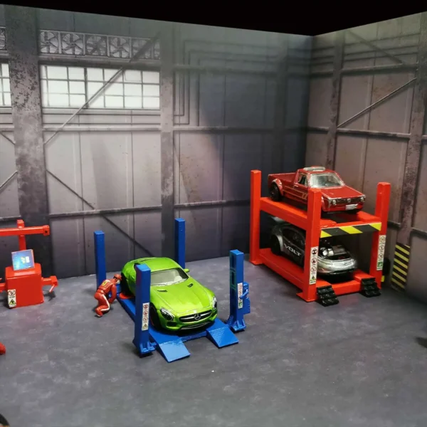 1:64 Diecast Car Model Repair Garage Diorama DIY Display Toy Gift for Collectors  Vehicle Background Scene models - Image 5