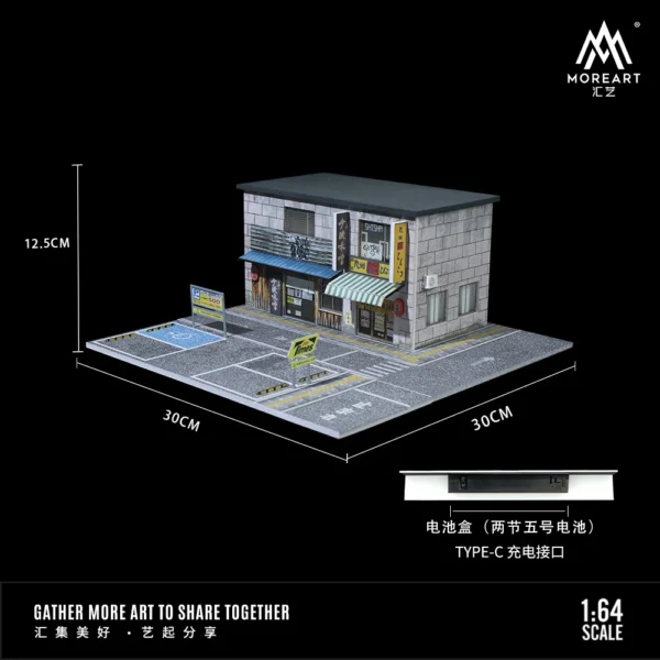 More Art 1:64 Parking Lot Diorama Restaurant Lighting Diorama for Display&Collection&Gift