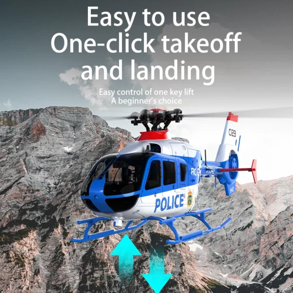 C123 6CH RC Helicopter EC135 Double Brushless Direct Drive Single Paddle Aileron Free Helicopter model 3D Optical Flow Toys - Image 5