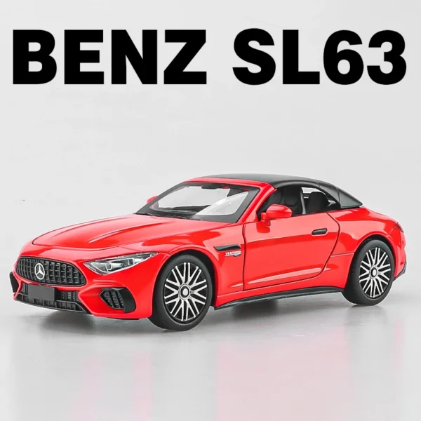 1:24 Benz SL63 AMG Supercar Alloy Die Cast Toy Car Model Sound and Light Children's Toy Collectibles Birthday Gift - Image 5