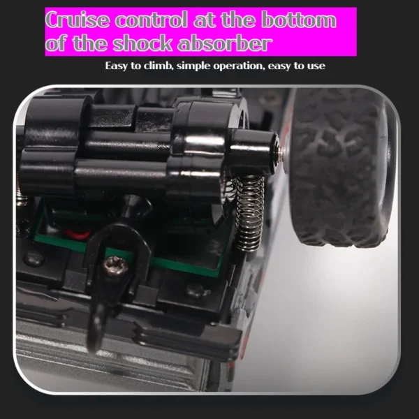 1:64 Speed ​​Mini Off Road Remote Control Car Alloy Cool Lighting Shock Absorption Children's Desktop Competition Toy Small Gift - Image 4